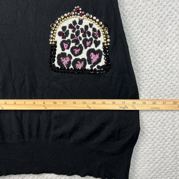 VDP Via Delle Perle Wool Dress Embellished Zwarov Elements Quiet Luxury Sz 44 - Picture 9 of 16